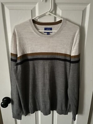 Men's Apt. 9 Merino Wool Blend Colorblock Pattern Crewneck Sweater Size XL - Image 1 of 4