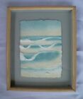 Framed Handmade 3D Paper Sculpture Sea Scape With Wave And Surf