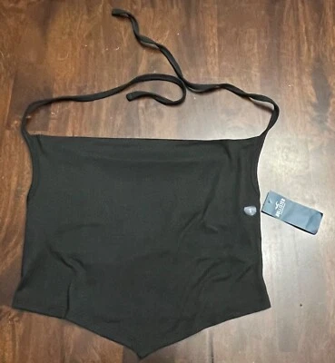 NWT ($19.99) Hollister Black Handkerchief Style Halter Top Misses Small - Image 1 of 4