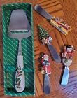 Macy's "All the Trimmings" Cheese Plane & Boston Warehouse Spreaders, Christmas