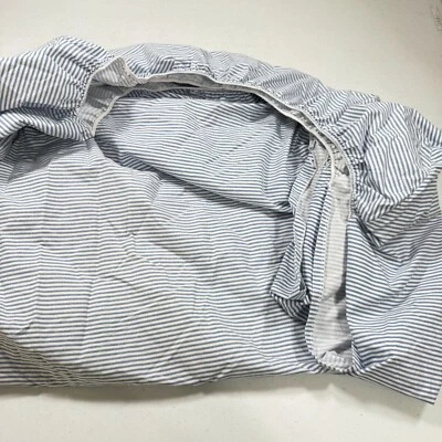 Lençol ajustado wamsutta duas listras azuis mistura moderno tradicional 1392-18 - Imagem 1 de 4