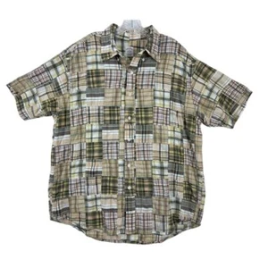 Chemise Brooks Brothers homme extra large année 2000 vintage patchwork plaid manches courtes - Photo 1/8