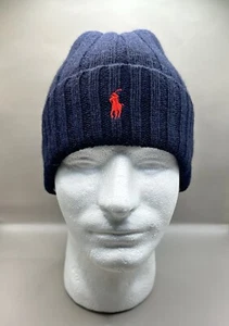 Polo Ralph Lauren Unisex Merino Wool Cuffed Knit Beanie Winter Hat Navy NWT - Picture 1 of 4