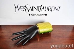 YSL - Beautiful Lizard Gold Yellow Cuff Bracelet- Collectible item!! - Picture 1 of 6