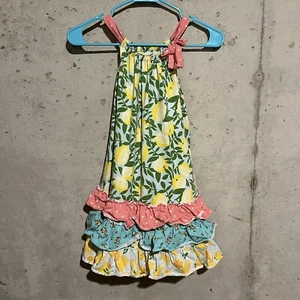 Matilda Jane Freshly Squeezed Dress Girls Size 8 Lemons Ruffle Popsicle - Picture 1 of 9