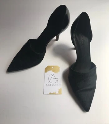 Vince Black Pony Hair Cutout Pump Heels, Size 36.5 (IT) 6.5 (US) - Image 1 of 4