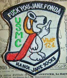 Fark You Jane Fonda - SNOOPY PATCH - Hanoi Jane - VMF 124 - Vietnam War - D.625 - Picture 1 of 2