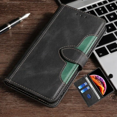 Funda tipo billetera de cuero genuino de lujo para Xiaomi Mi 5 6 8 9 10 lite 11 Pro 10S CC9 Foto 1 de 4