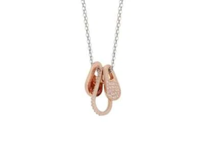 Collana Boccadamo argento 925 bicolore con elementi a goccia e zirconi GR690RS - Immagine 1 di 3