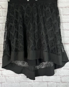 Torrid Größe 18 Hi Low Rock schwarz Spitze Overlay Stretch Taille Herbst Goth - Bild 1 von 9