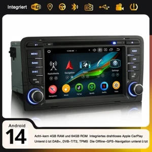 64GB Android 14 Autoradio Für Audi A3 S3 RS3 RNSE-PU CD DAB+ Carplay 8-Kern Navi - Bild 1 von 23