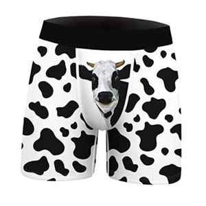 Mens Boxer Briefs Funny Novelty Underwear Hilarious Gifts X-Large 1 Piece,cow - Picture 1 of 5