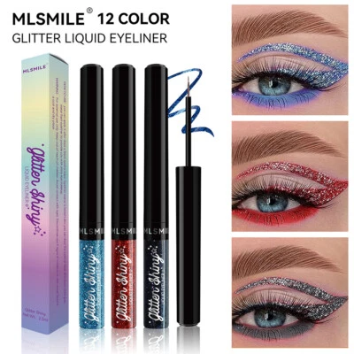 Liquid Eyeliner Eye Makeup Diamond Eyeshadow Glitter Sequin Waterproof Shimmer - Image 1 of 4