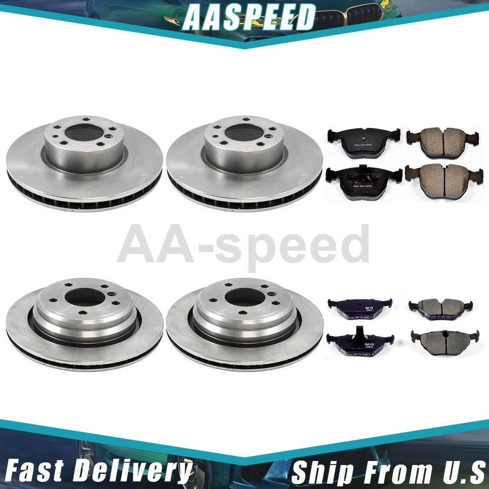 Pastillas de freno y rotores delanteros traseros para BMW 540i 4.4L 2000 1999 1998 1997 Foto 1 de 4