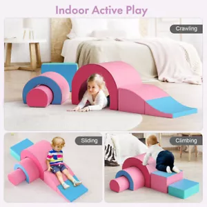 Toddler Foam Climbing Blocks Set 5PCS Indoor Active Playset Building Crawler Toy - Picture 1 of 12