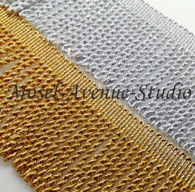 ab 1 m Lusus Lurex Fransen 10cm breit 2x Farben Schnittfransen Tanzfransen (DE) - Bild 1 von 2