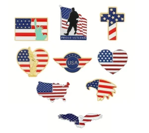 Broche de solapa PATRIOTIC PINS bandera americana independencia de Estados Unidos 4 de julio (tú eliges) - Imagen 1 de 13