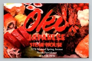 Cartolina pubblicitaria Oki's Japanese Steak House North Providence - Foto 1 di 2