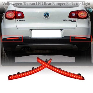 LED Red Rear Fog&Brake Taillight Bumper Reflector Lights For Volkswagen Tiguan - Picture 1 of 6