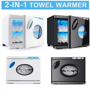 Hot Towel Warmer 23L UV Sterilizer Cabinet Salon Spa w/Window, Black/White - Picture 1 of 22