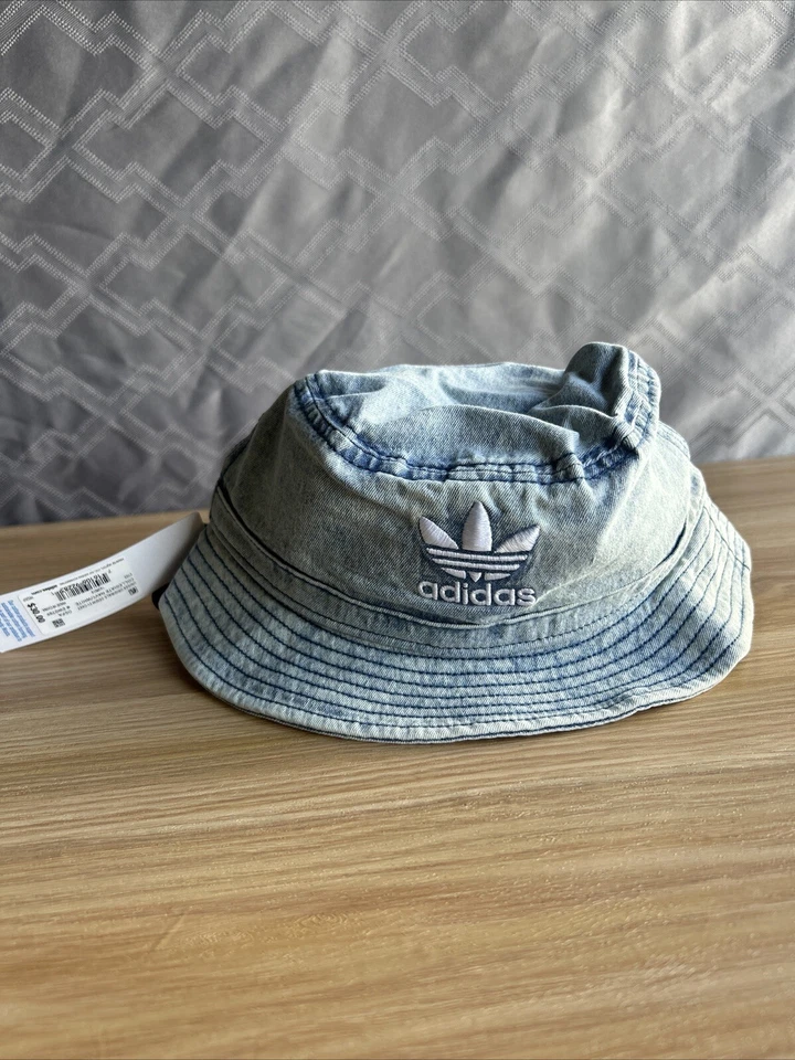adidas Originals 100 Cotton Retro-look Sun Bucket Hat Unisex Denim O/s
