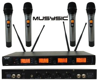 MUSYSIC 4-Channel UHF Diversity Wireless Handheld Microphone System (4x40 FQ) MU-UDX4-HH