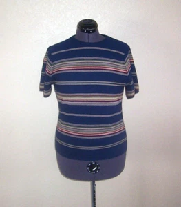 Damenpullover N Touch dunkelblau & mehrfarbig gestreift Large - Bild 1 von 2