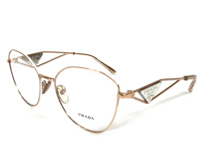 Prada Eyeglasses Frames VPR52Z SVF-1O1 Rose Gold Cat Eye Wire Rim 55-18-145 - Image 1 of 4