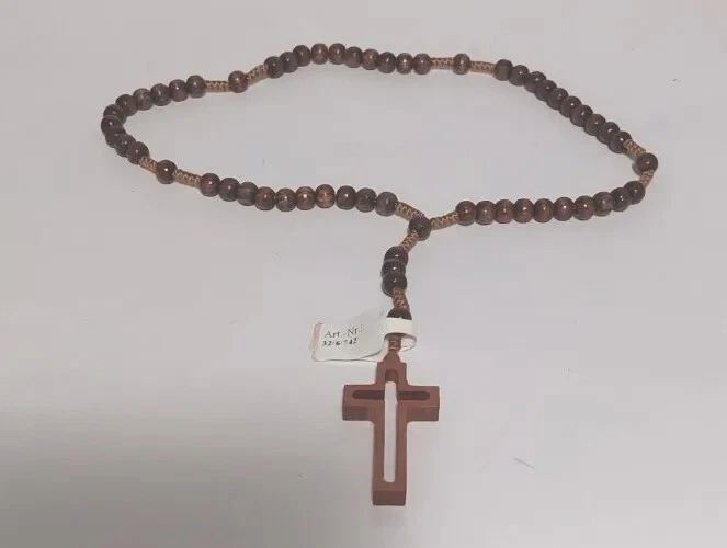 Holz Rosenkranz, Kommunion, Braun - Bild 1 von 1