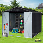 10x8.2 Ft Storage Shed Metal Garden Tool Shed For Backyard Lawn W/lockable Doors