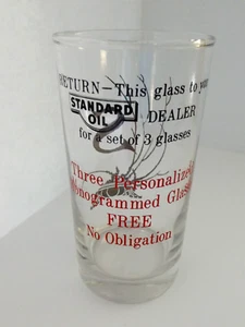 STANDARD OIL MONOGRAMMED PROMOTIONAL GLASS * STANDARD OIL & GAS * 11 OZ * - Picture 1 of 7