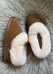Women's Sheepskin Boot Slippers Hard Sole Fluffy Cuff Boot House Slipper - Picture 1 of 31