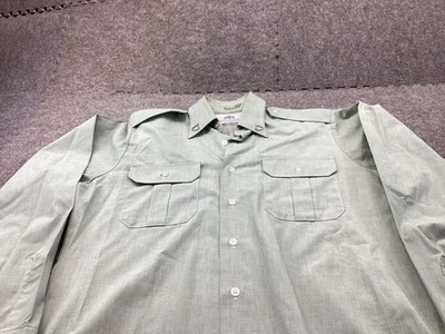Camisa Ejército de los Estados Unidos Para Hombres 15 1/2 36 Mediana Verde Vestido Abotonado DS CP AG 415 Foto 1 de 4