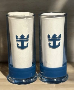 Pair Royal Caribbean Crown Anchor Logo Shooter Shot Glasses ~ Made in FRANCE - Bild 1 von 24