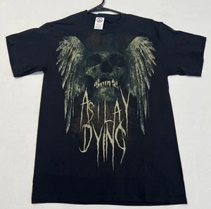 As I Lay Dying Metal Band T-Shirt Größe Small schwarz Totenkopf Flügel Y2K Design - Bild 1 von 6