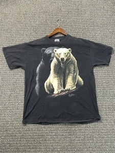 Vintage Tultex T-Shirt Men’s XL Bear Black/Brown - Picture 1 of 20