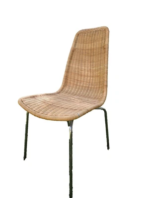 Juego de 6 sillas de comedor vintage de mimbre Foto 1 de 4