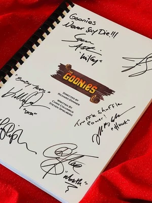 Goonies Movie Script, Cast Printed Signatures, Signed, Gift, Film  - Image 1 of 4