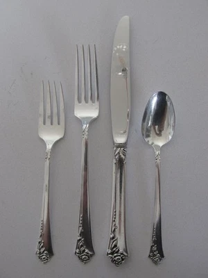 "Damask Rose" de Heirloom 4 piezas de plata esterlina ajuste(s) de lugar Foto 1 de 4