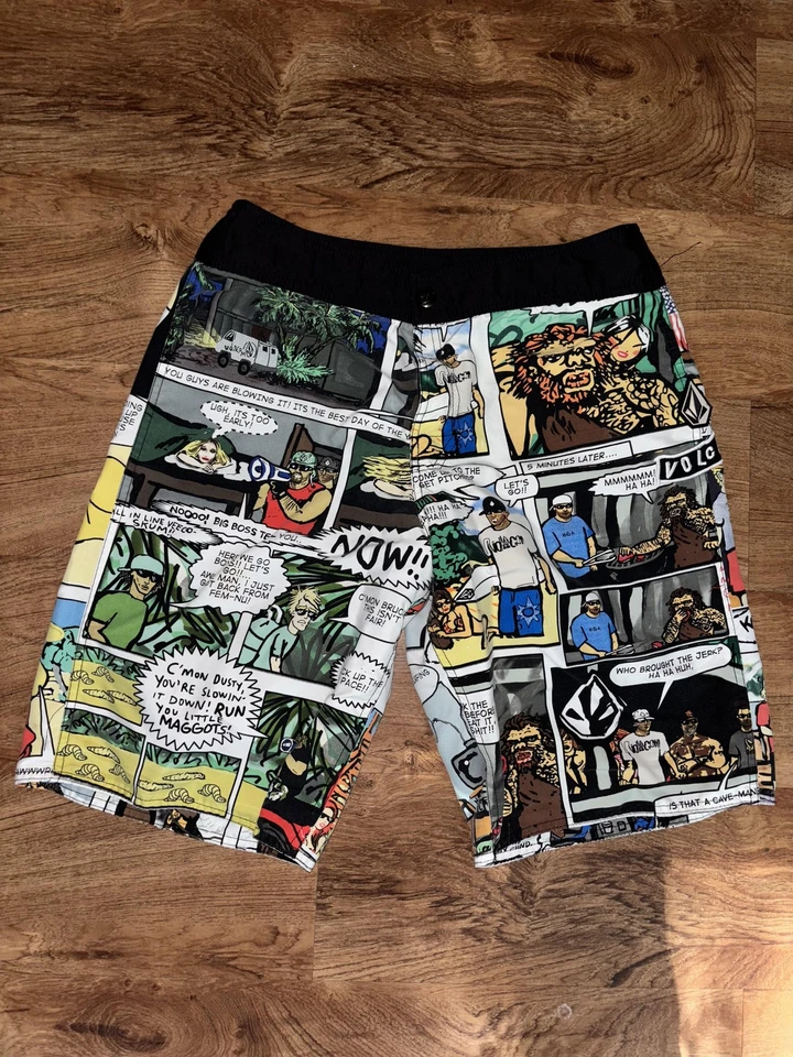 Volcom Board Shorts Mens Med Ozzy Artist Series Reversible Swim Trunks Surf - Image 1 of 4