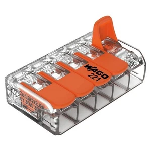 50pcs WAGO 221-415 Lever Nuts 5-Conductor Splicing Connector 12-24 AWG - Picture 1 of 7