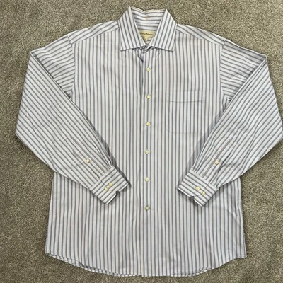 Tommy Bahama Men’s Dress Shirt 16 34/35 Blue Striped Long Sleeve Button Down - Image 1 of 4