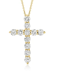 Lowest Price High Quality 0.32CT -14k Cross Pendant Lab Grown Diamond HPHT VVS - Picture 1 of 4