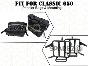 For Royal Enfield Classic 650 Canvas Pannier Bags With Mounting D14 - Picture 1 of 9