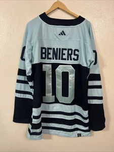 #10 Matty Beniers - Maglia Seattle Kraken Autentica Adidas Home Player Uomo 50 - Foto 1 di 10