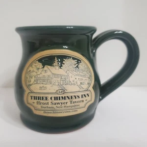 Deneen Keramik Becher Handarbeit in USA Three Chimneys Inn New Hampshire grün - Bild 1 von 5
