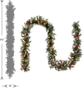 Crestwood Spruce 9-Foot Pre-Lit Christmas Garland with Clear Lights - Picture 1 of 5
