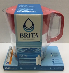 Brita Large 10 Cup Red Huron Water Filter Pitcher with 1 Standard Filter - Picture 1 of 1
