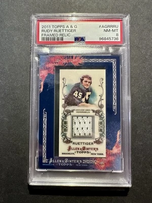 2011 Allen & Ginter Rudy Ruettiger #AGR-RRU Notre Dame Relic Jersey Patch PSA 8 - Image 1 of 2