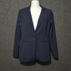 Banana Republic Blazer Womens 2 Navy Blue Long and Lean Washable Italian Wool - Picture 1 of 15
